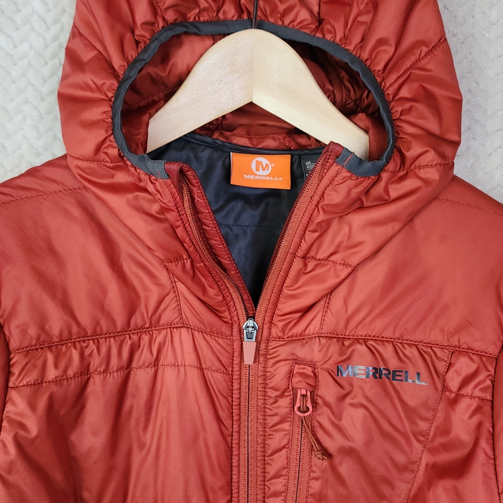 Merrell‎ Orange Select Shield Mens Hooded Puffer Jacket Size Small